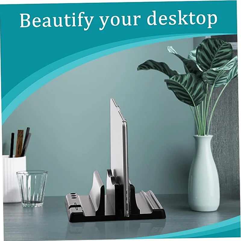 Office Laptop Stand Vertical save Desktop Space Easy to Place Computer Accessories Scalable Width Office Desk Storage