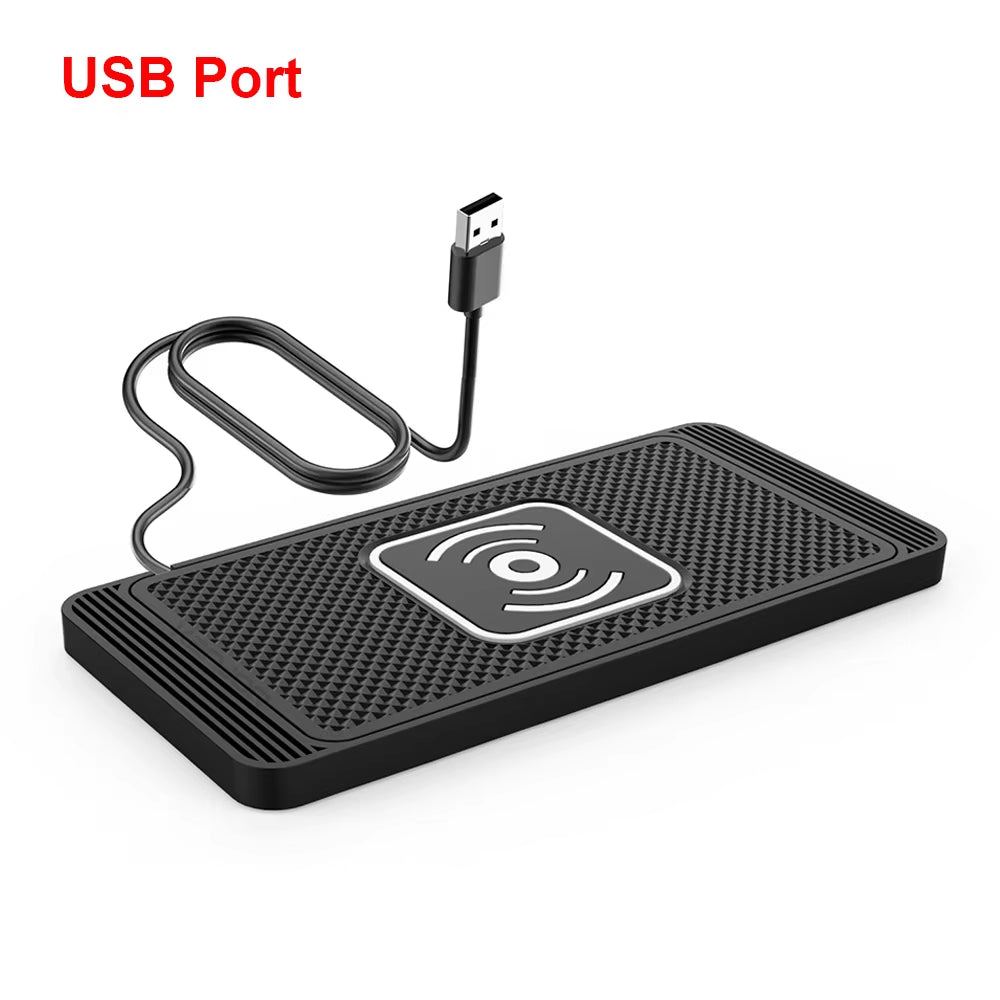 Car Wireless Charger Silicone Non-Slip Pad for Apple & Android