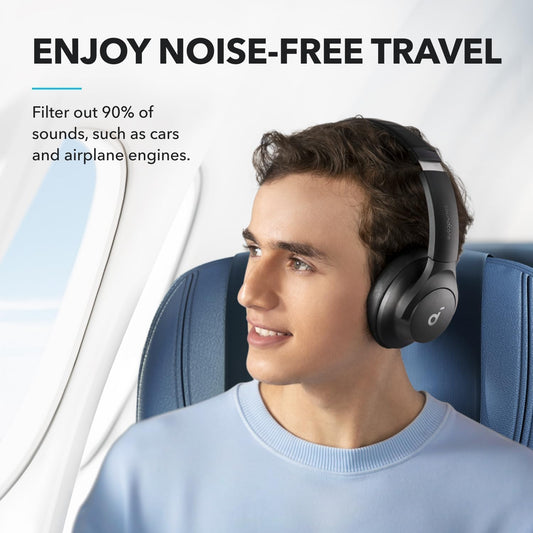 by Anker Q20I Hybrid Active Noise Cancelling Headphones, Black