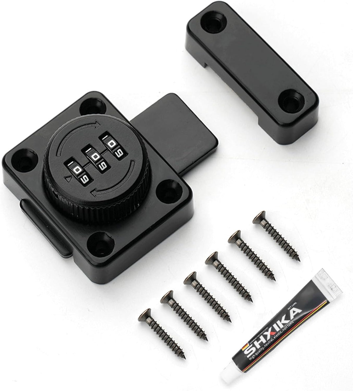 Mechanical Keyless Combination Lock with 90° Positioning Design for Enhanced Security - Ideal for Wardrobes and Office Cabinets (Black)