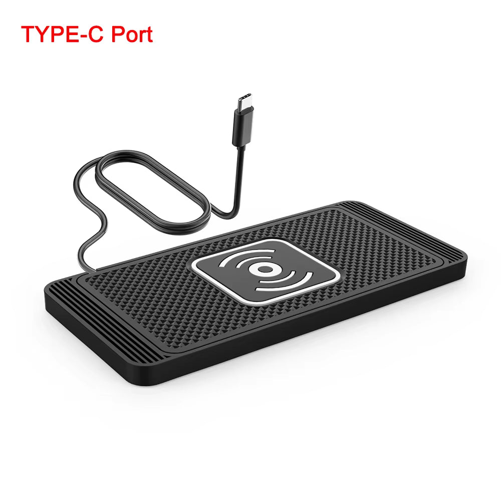 Car Wireless Charger Silicone Non-Slip Pad for Apple & Android