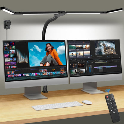 LED Desk Lamp for Home Office, 24W Desk Light with 4-Segment Bar and Remote