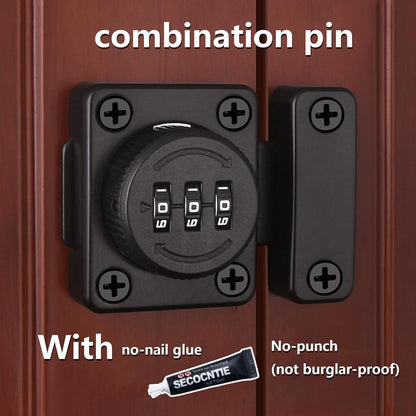 Mechanical Keyless Combination Lock with 90° Positioning Design for Enhanced Security - Ideal for Wardrobes and Office Cabinets (Black)