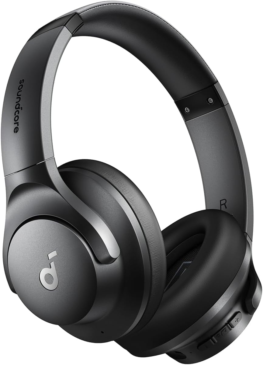 by Anker Q20I Hybrid Active Noise Cancelling Headphones, Black