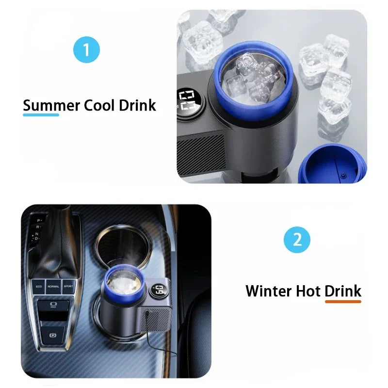 2-In-1 Electric Cooling Heating Cup Beverage Coffee Mug Warmer Cooler Mini Smart Car Refrigerator for Milk Drinks Thermos Cup
