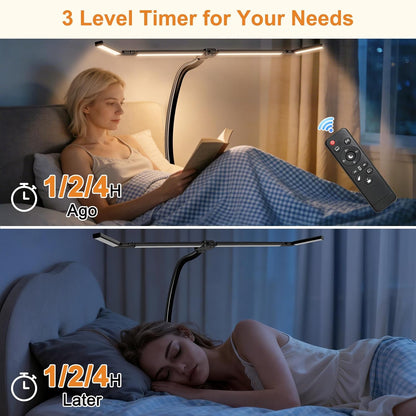 LED Desk Lamp for Home Office, 24W Desk Light with 4-Segment Bar and Remote