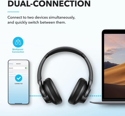 by Anker Q20I Hybrid Active Noise Cancelling Headphones, Black