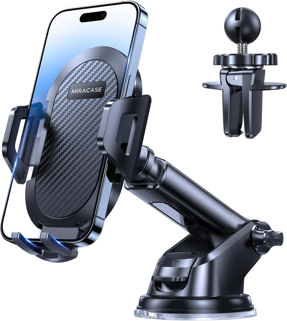 Universal Mobile Phone Holder for Car, Car Phone Mount for Dashboard Windshield Vent Compatible with All Smartphones