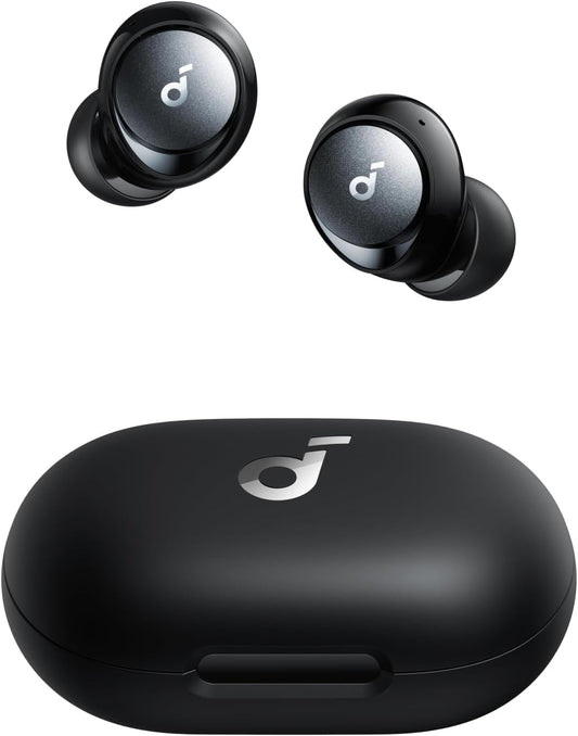 Anker Space A40 Adaptive Active Noise Cancelling Wireless Earbuds - 98% Noise Reduction, 50 Hours Total Playtime, 10 Hours Single Charge, Hi-Res Audio, Comfortable Fit, Wireless Charging