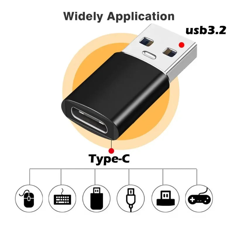 USB C Female to USB 3.2 Male Adapter Type C to USB a Converters for Iphone Xiaomi Samsung Ipad Macbook Charging Power Adapter