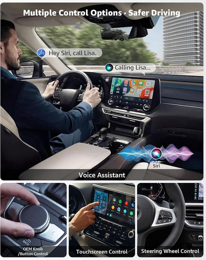 Wireless Carplay Adapter, 2026 Upgrade 2-In-1 Plug & Play USB/USB-C Dongle, Wired to Wireless Carplay Auto Reconnect, Stable Android Auto Wireless Adapter for Iphone Ios 10+ & Android, Black