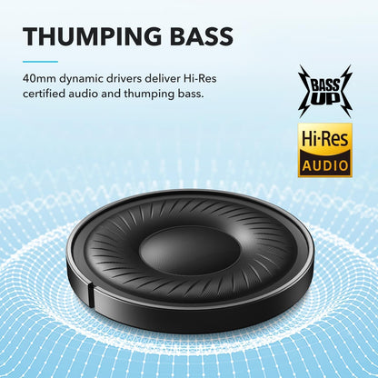 by Anker Q20I Hybrid Active Noise Cancelling Headphones, Black