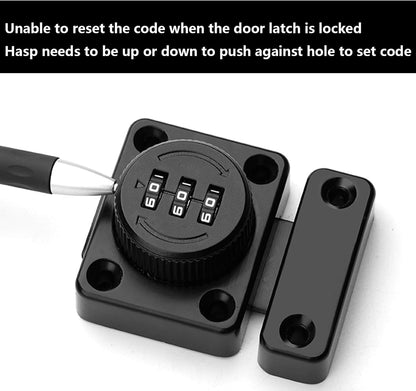 Mechanical Keyless Combination Lock with 90° Positioning Design for Enhanced Security - Ideal for Wardrobes and Office Cabinets (Black)