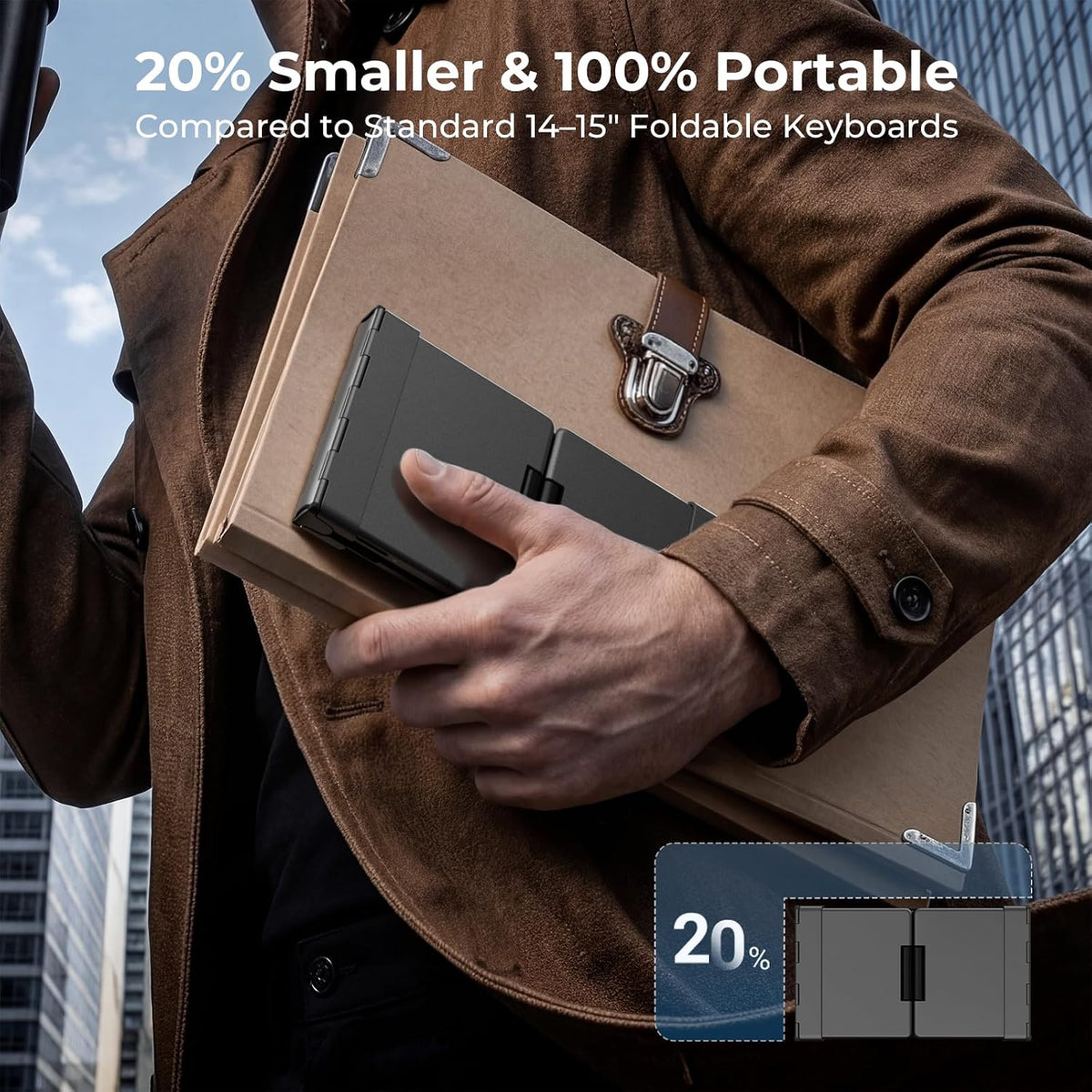 Foldable Keyboard, BK08 Bluetooth Keyboard with Touchpad, Multi-Device Connection, Pocket-Sized Compact Tri-Folding Portable Keyboard for Ipad, Iphone, Smartphone, Laptop, and Tablet
