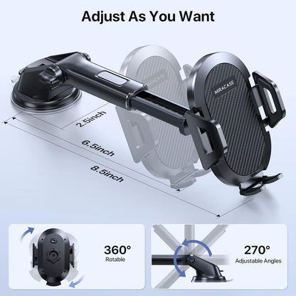 Universal Mobile Phone Holder for Car, Car Phone Mount for Dashboard Windshield Vent Compatible with All Smartphones