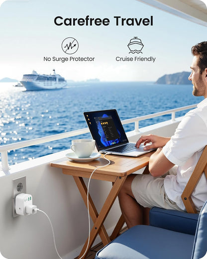 Universal Travel Adapter,Type B/E/F/D/G/L/M International Plug