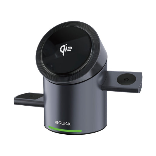 Iquick Satellite CBT-10Q 3In1 Rotation Wireless Fast Charger Stand Magsafe Watch