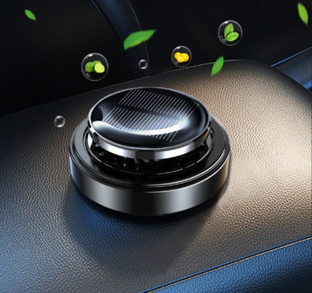 Solar Energy Powered Car Air Freshener DIY Natural Essential Oil Diffuser Car Perfume Scent Fragrance Air Purifier Rotating Relieve Fatigue Car Aromatherapy Diffuser for Home Office Car Decorations, Best Gifts for Men Car (Essential Oil Excluded)