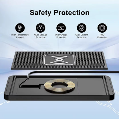 Car Wireless Charger Silicone Non-Slip Pad for Apple & Android