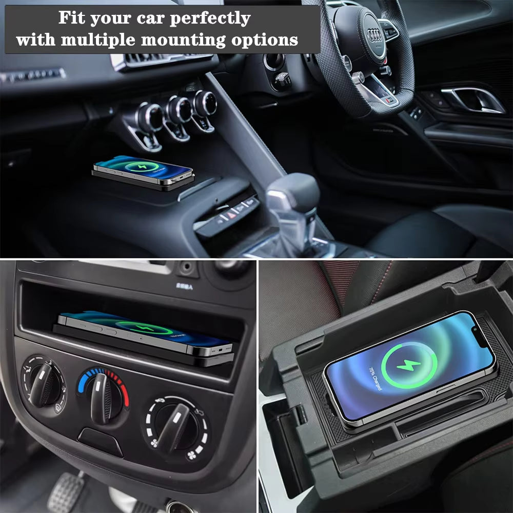 Car Wireless Charger Silicone Non-Slip Pad for Apple & Android