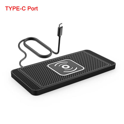 Car Wireless Charger Silicone Non-Slip Pad for Apple & Android