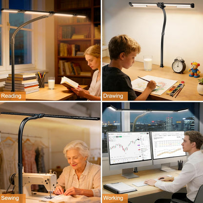 LED Desk Lamp for Home Office, 24W Desk Light with 4-Segment Bar and Remote