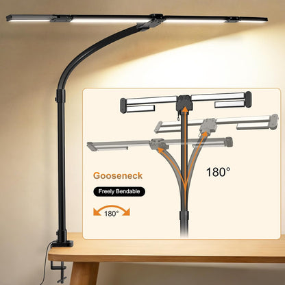 LED Desk Lamp for Home Office, 24W Desk Light with 4-Segment Bar and Remote