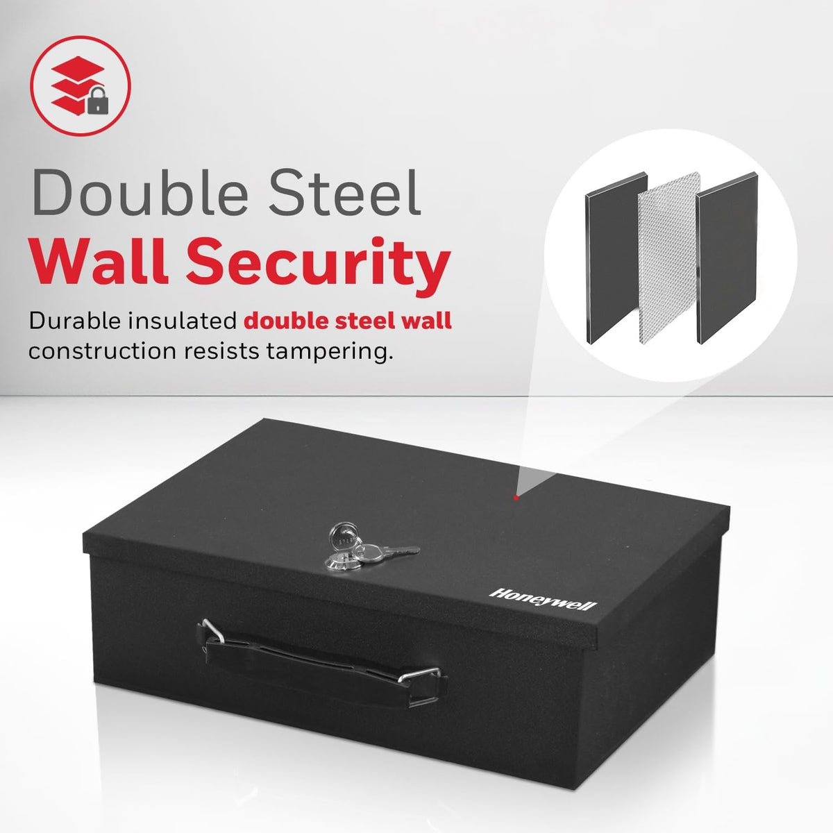 Safes & Door Locks 6104 Fire Resistant Steel Security Safe Box, 8.7X12.7X4.2, Black